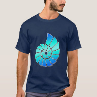 Camiseta Nautilus azul brilhante Shell