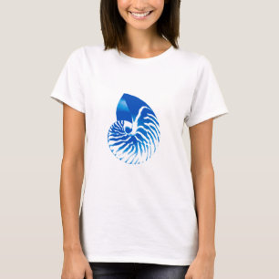 Camiseta Nautilus shell - azul de cobalto e branco