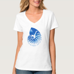 Camiseta Nautilus shell - azul de cobalto e branco