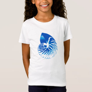 Camiseta Nautilus shell - azul de cobalto e branco