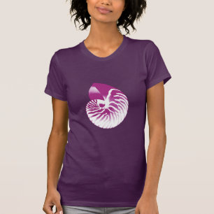 Camiseta Nautilus shell - berinjela roxa e branca