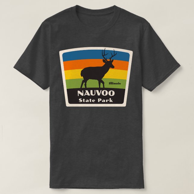Camiseta Nauvoo State Park Illinois Roaming Deer (Frente do Design)