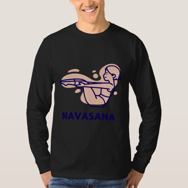 Camiseta Navasana Yoga Pose Yoga Asana Girl For Yoga And Y (Frente)