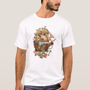 Camiseta Nave Aérea Navio à Vela com Antigo & Vintage