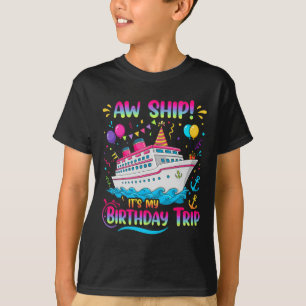 Camiseta Nave Ah É Meu Aniversário Viagem Cruzeiro Vacação