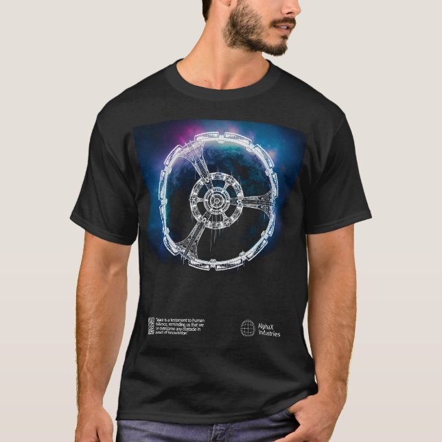 Camiseta Nave Espacial e Galáxia Temida T-shirt Unisex (Frente)