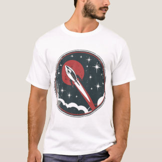 Camiseta Nave Espacial Retro Foguete Viagem Espaço Sideral