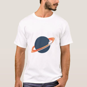 Camiseta Nave Espacial Retro Orbitando Planeta Escuro - Esp