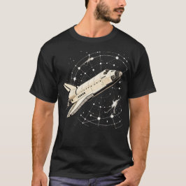 Camiseta Nave Espacial Vintage Foguete Arte de Exploração E
