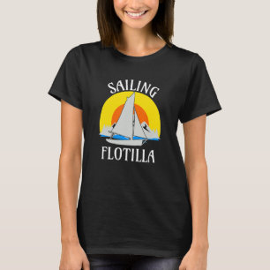 Camiseta Navegação da Flotilha Vintage Sunset Sailboat Yach