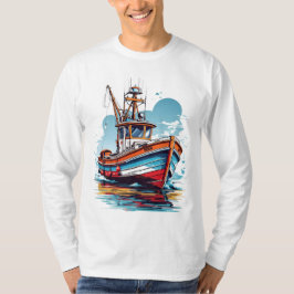 Camiseta Navegação De Barcos De Pesca