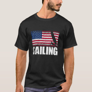 Camiseta Navegação desportiva Retro Americano Flag América