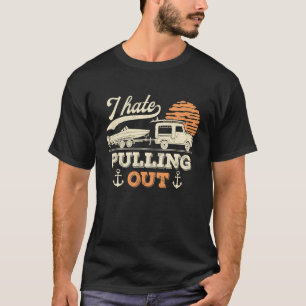 Camiseta Navegação Eu Odeio Tirar Barco Retro Capitão do Ba