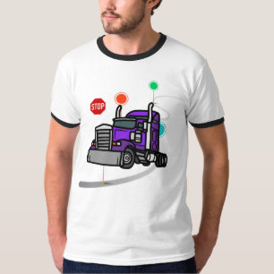 Camiseta Navegação Logística de Caminhões Semi-Reboque Roxo
