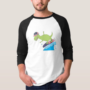 Camiseta Navegação no Dinossauro da Bandeira Americana