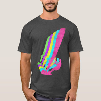 Camiseta Navegação no Windsurfing 80s Cores 1980s Leve T