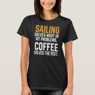 Camiseta Navegação resolve meus problemas com Barco de café