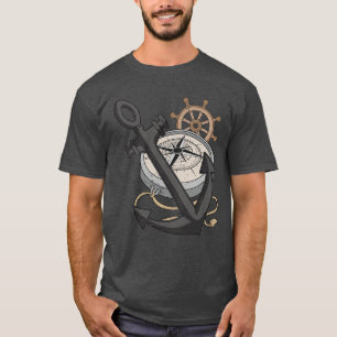 Camiseta Navegador de derivação do veleiro do mar de ancora