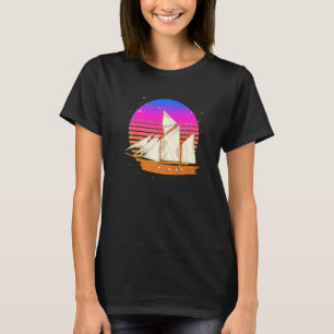 Camiseta Navegador de veleiro dos anos 90 Vaporwave Sunset