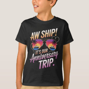 Camiseta Navegamos É Nossa Viagem de Cruzeiro de Aniversári