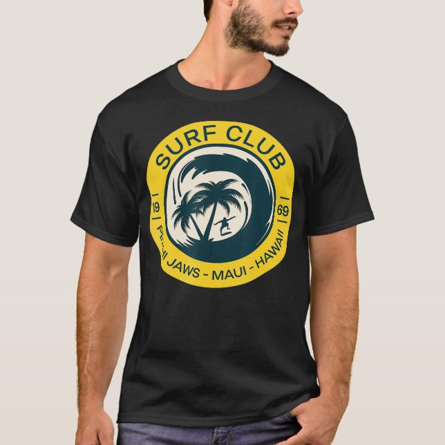 Camiseta Navegando no Havaí Peahi Jaws Maui Hawaii Retro (2 (Frente)