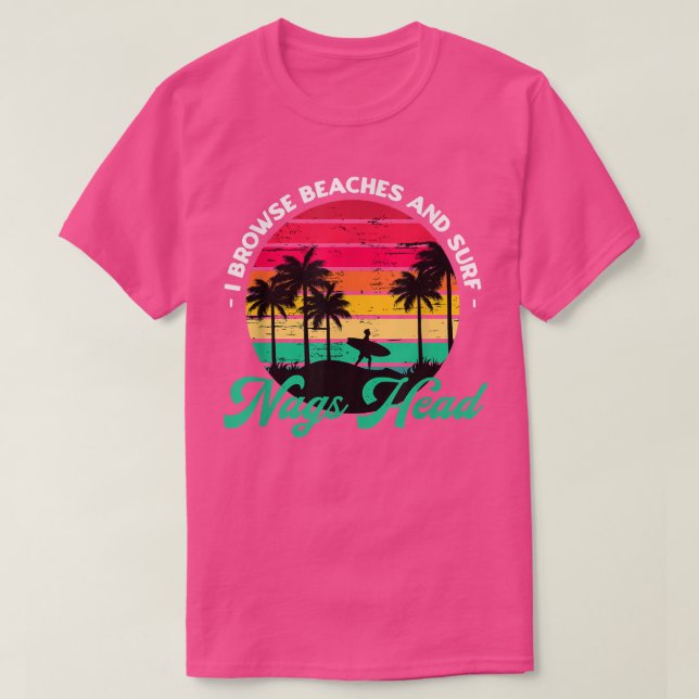 Camiseta Navego em praias e Surf Nags Cabeça Surfar no Nort (Frente do Design)