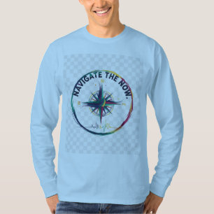 Camiseta Navegue pelo Agora Bússola Abstrata Multi-Color