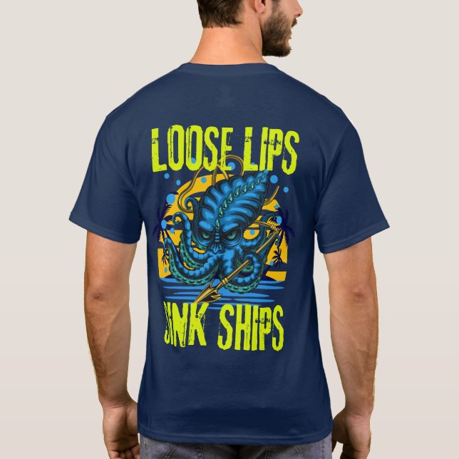 Camiseta Naves de naufrágio de lábios soltos (Verso)