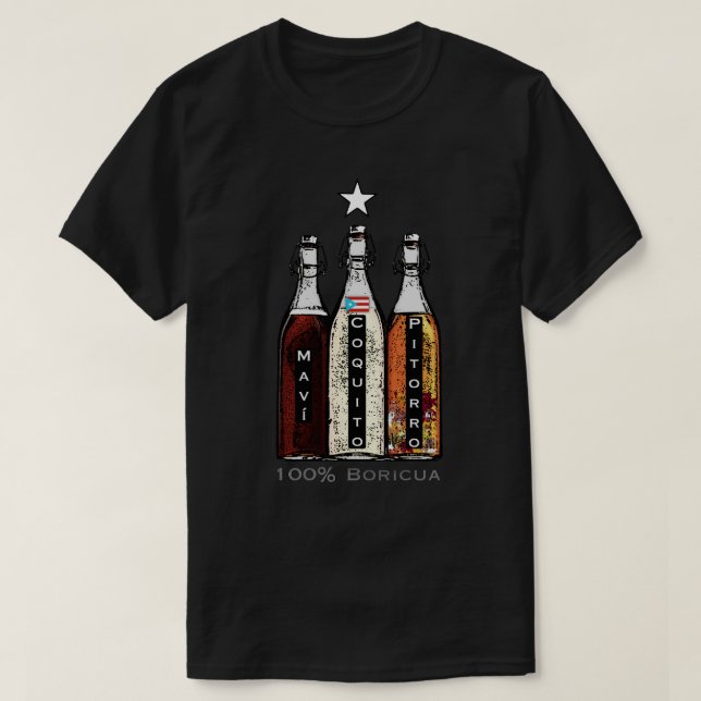 Camiseta Navidad Boricua Porto Rico Bebidas Tradicionais (Frente do Design)