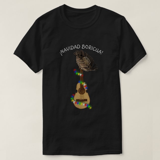 Camiseta Navidad Boricua Puerto Rican Cuatro (Frente do Design)