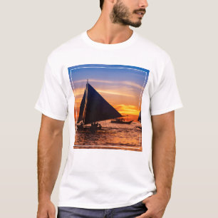 Camiseta Navigação de Paraw no por do sol Philippines