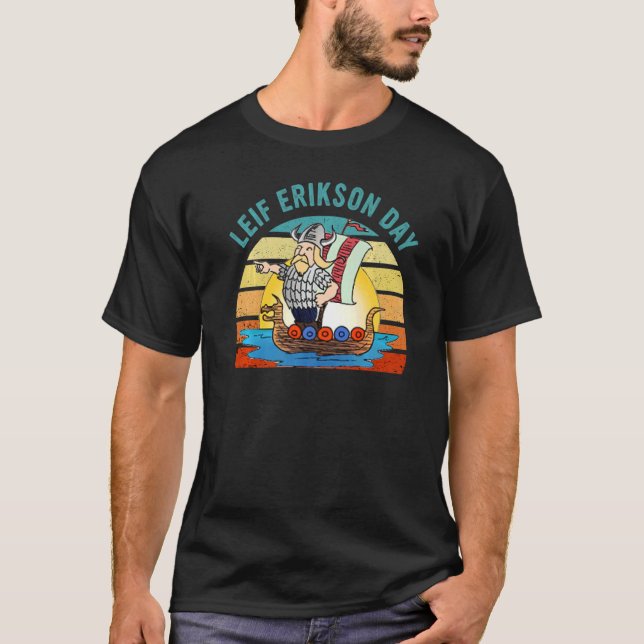 Camiseta Navigator Explorer Leif Erikson Day Nordic America (Frente)