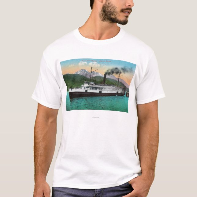 Camiseta Navio a vapor "cidade de P.C. Co de Seattle " (Frente)