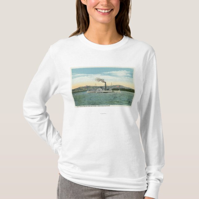 Camiseta Navio a vapor do Mt. Washington, opinião da escala (Frente)