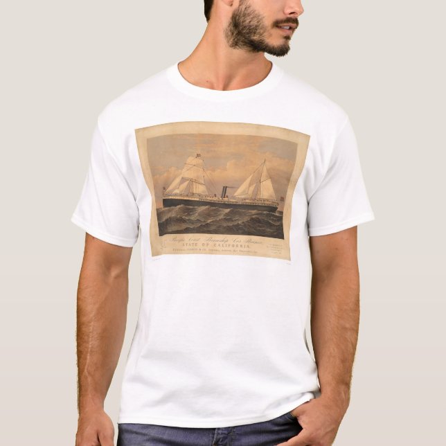 Camiseta Navio a vapor dos "Estados da Califórnia" (1275A) (Frente)