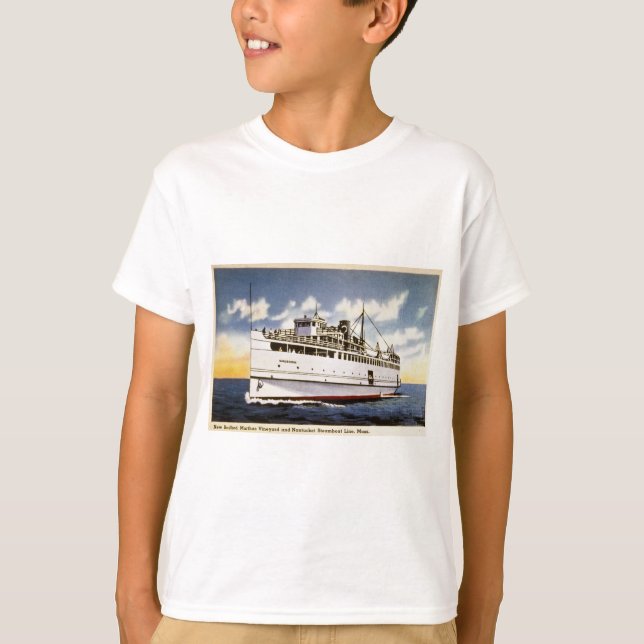 Camiseta Navio a vapor Naushon, Nantucket Steamboat Line, M (Frente)
