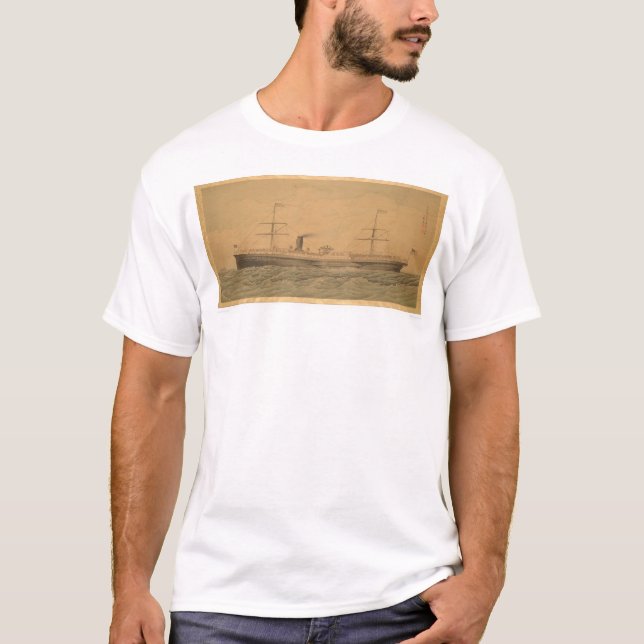 Camiseta Navio a vapor pacífico Sacramento (1607A) (Frente)