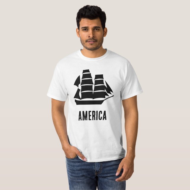 Camiseta Navio à Vela América (Frente Completa)