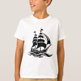Camiseta Navio à Vela Sombra – Ilustração Oceânica Vintage