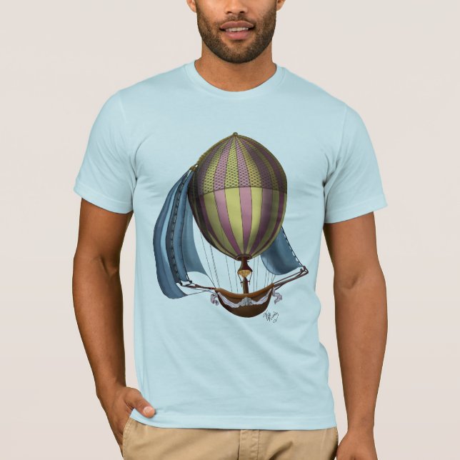 Camiseta Navio aéreo com velas azuis (Frente)