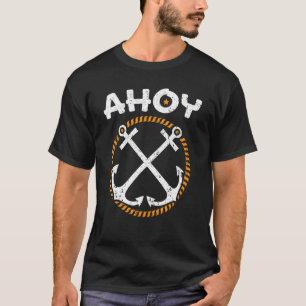 Camiseta Navio Ahoy Capitão Marítimo Barco Marítimo Náutico