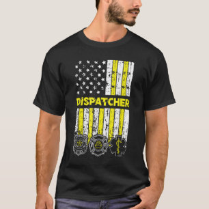 Camiseta Navio americano Flag 911 - Dispatch-er Policial Fi