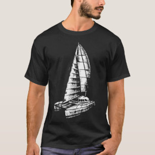 Camiseta Navio Catamaran Velha Navegando Embarcação Oceânic