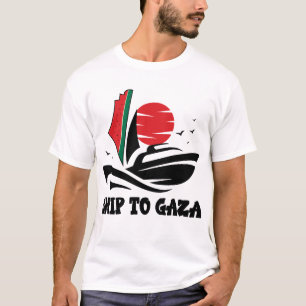 Camiseta Navio da Palestina Livre para Gaza Madleen Boat