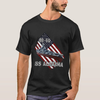 Camiseta Navio de batalha USS Alabama BB-60 _ Navio de guer