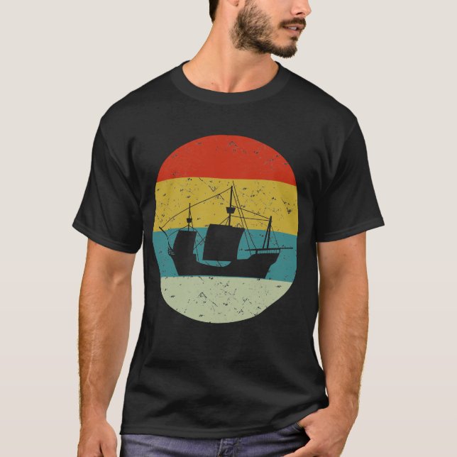 Camiseta Navio de colheita retrô (Frente)