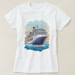Camiseta Navio de cruzeiro colorido