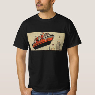 Camiseta Navio de Cruzeiro de Ficção Científica Vintage Hel