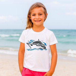 Camiseta Navio de cruzeiro no Oceano Ondas Viagem náuticas