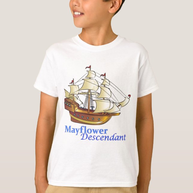 Camiseta Navio de navigação do descendente de Mayflower (Frente)